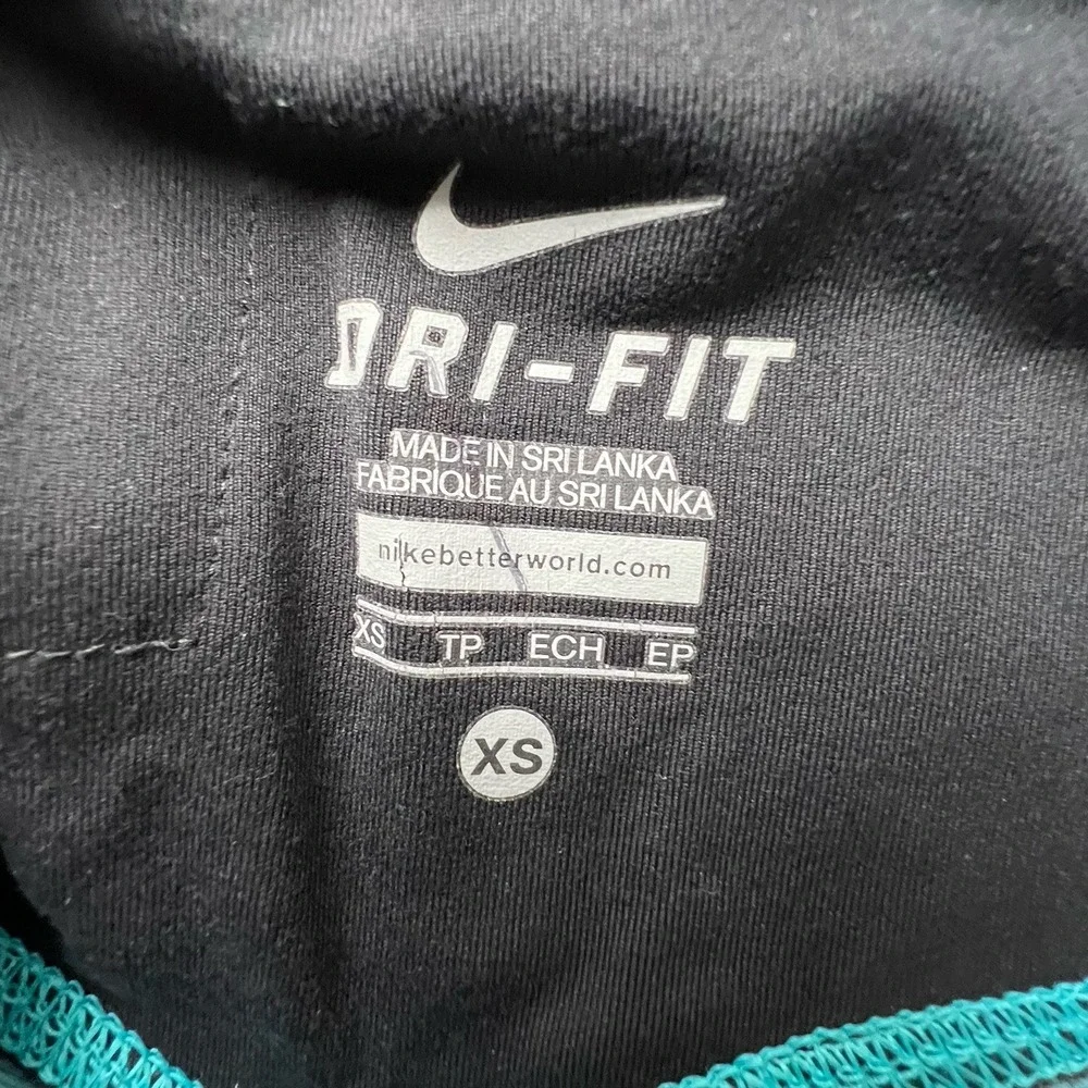 Nike Dri-Fit Leggings Women's Size XS Aqua Black Running Athletic Gym